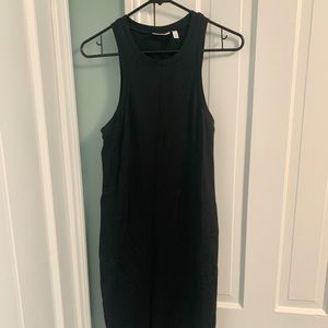 Black stretchy midi dress